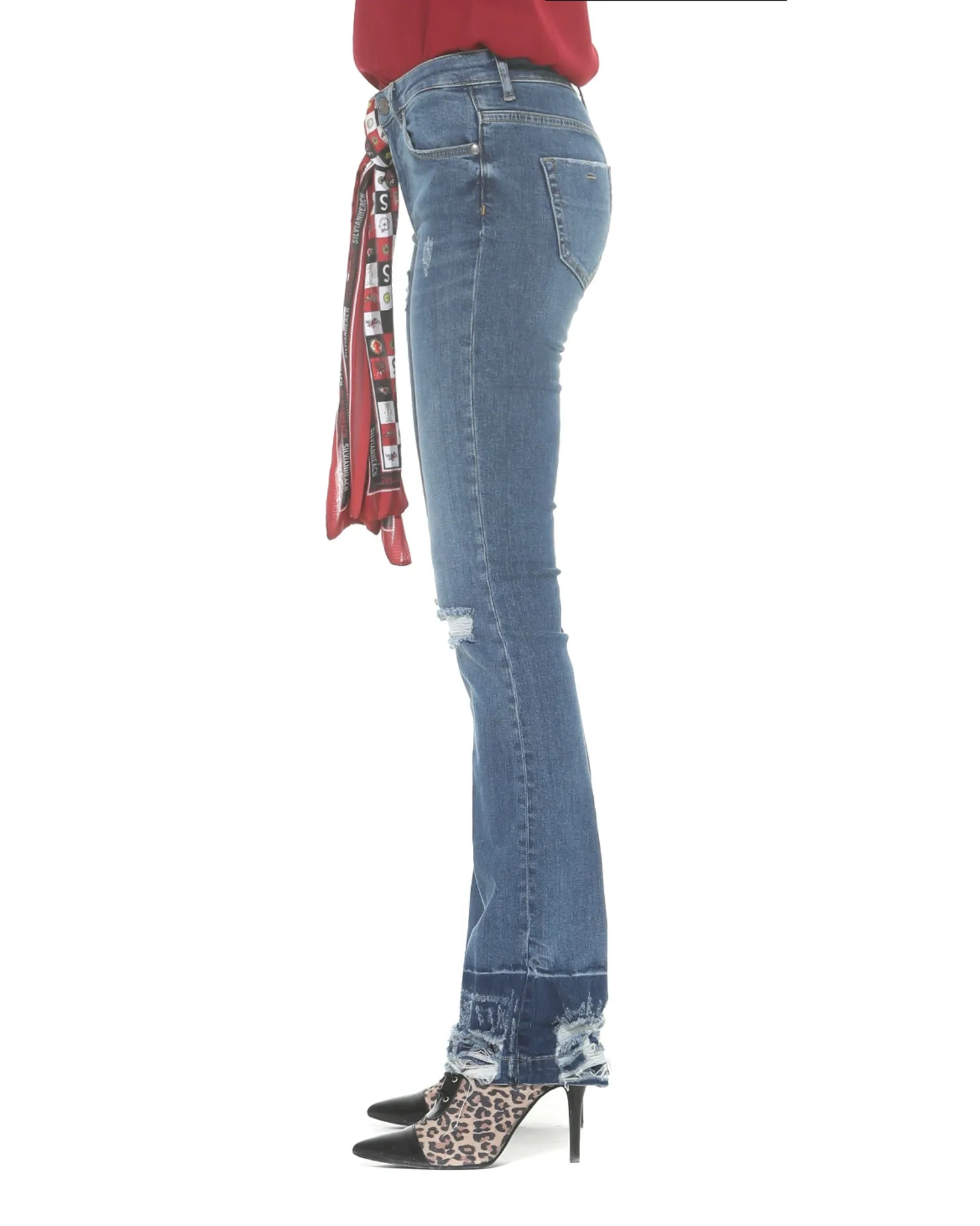 Flare ripped jeans