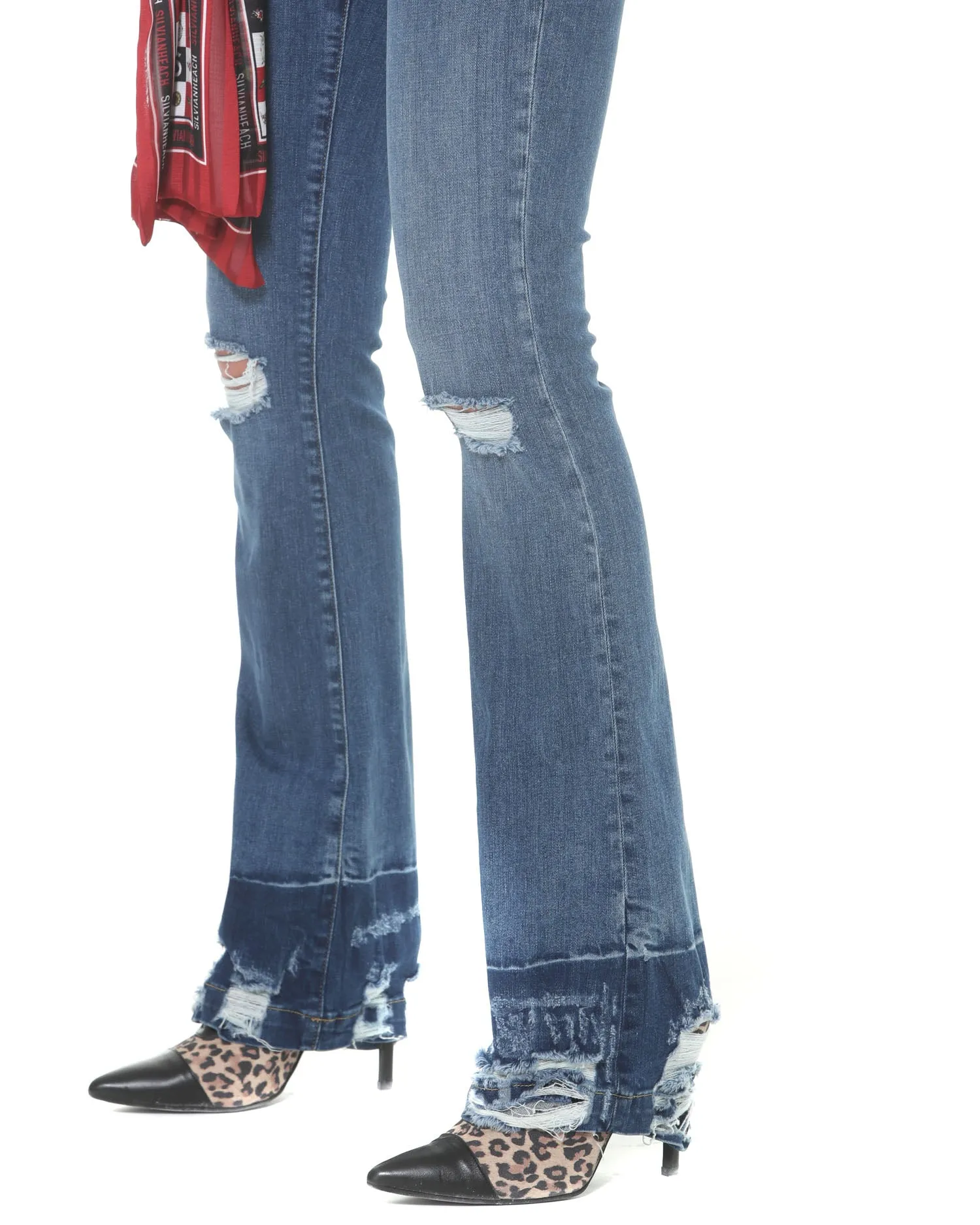 Flare ripped jeans
