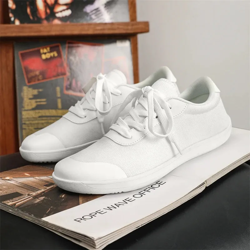 Hnzxzm Men Shoes Summer Wide Barefoot Shoes for Men Outdoor Minimalist Walking Sneakers Breathable Comfortable Puls Size White Shoes