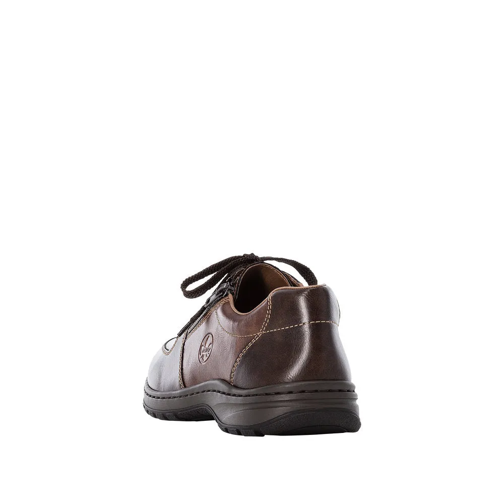 Rieker 03329-25 Mens Brown Lace and Zip Shoes
