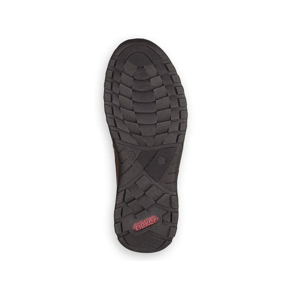 Rieker 03329-25 Mens Brown Lace and Zip Shoes
